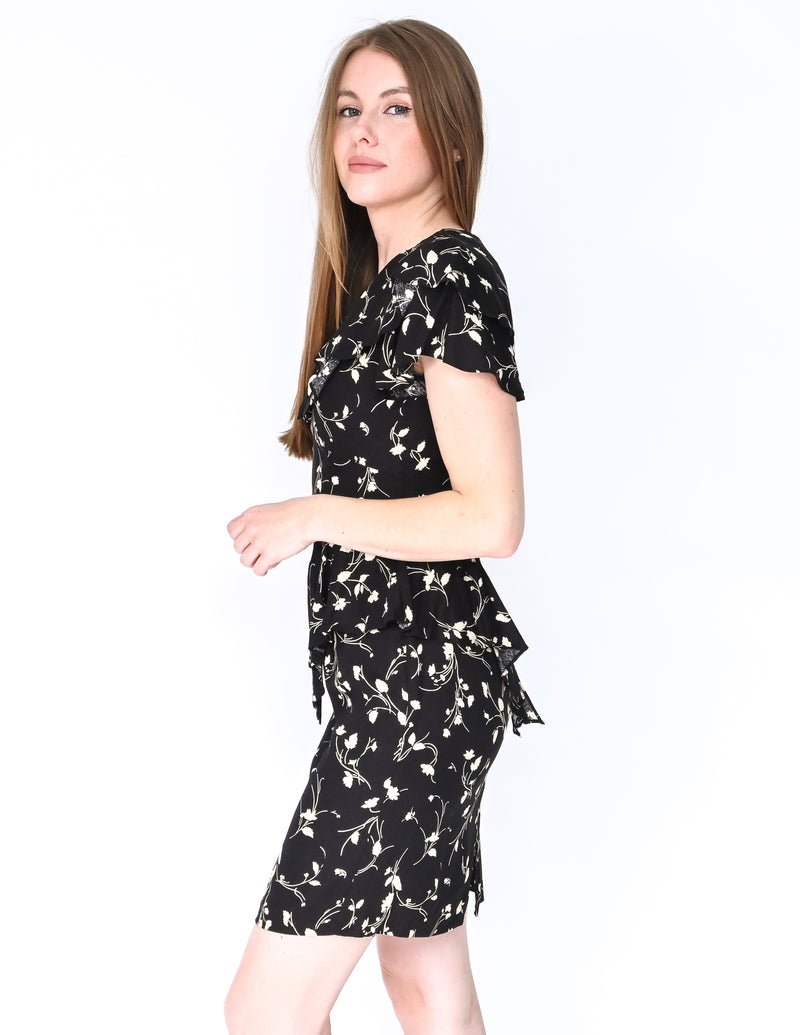 VINTAGE Chauncey Street Floral Peplum Mini Dress FINAL SALE