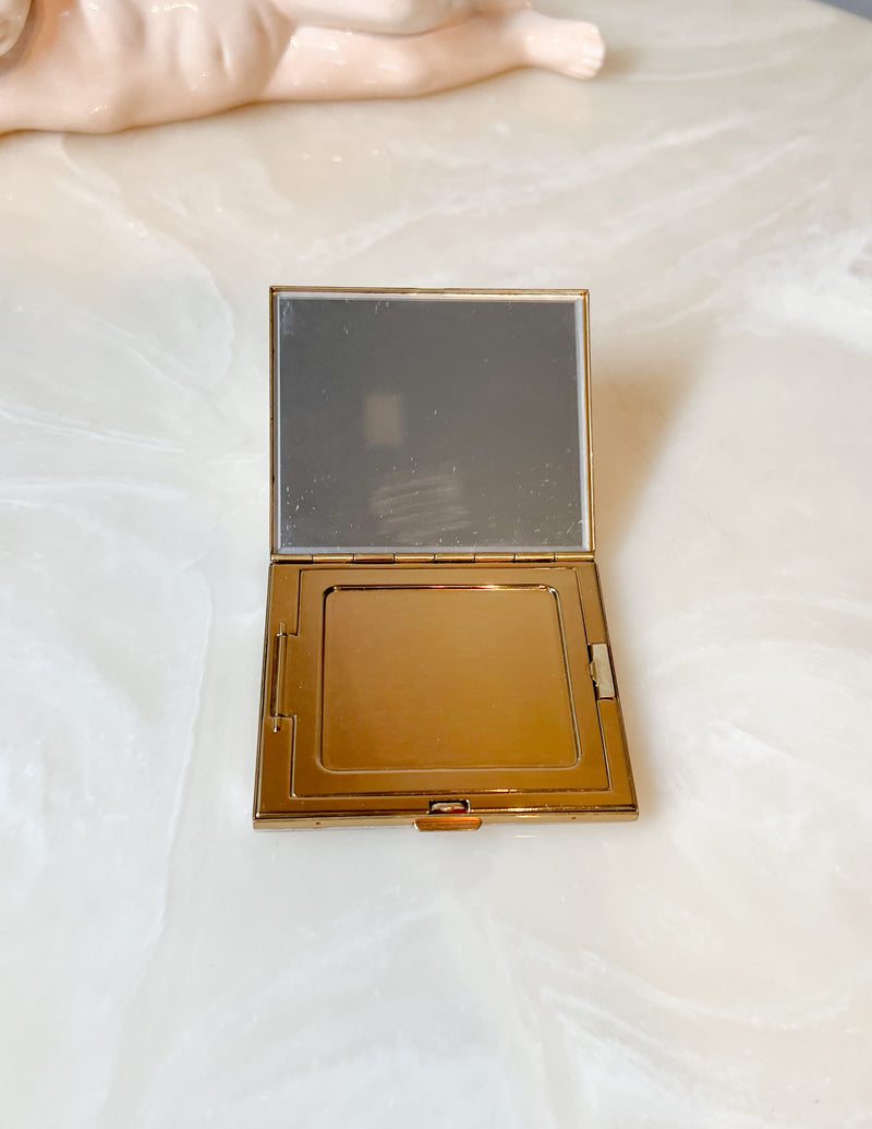 Vintage Mother of Pearl Real 1950s Makeup Compact Unused