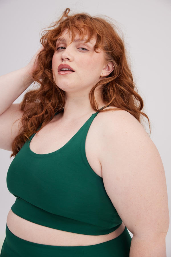 GIRLFRIEND COLLECTIVE Cleo Halter Bra in Biome FINAL SALE