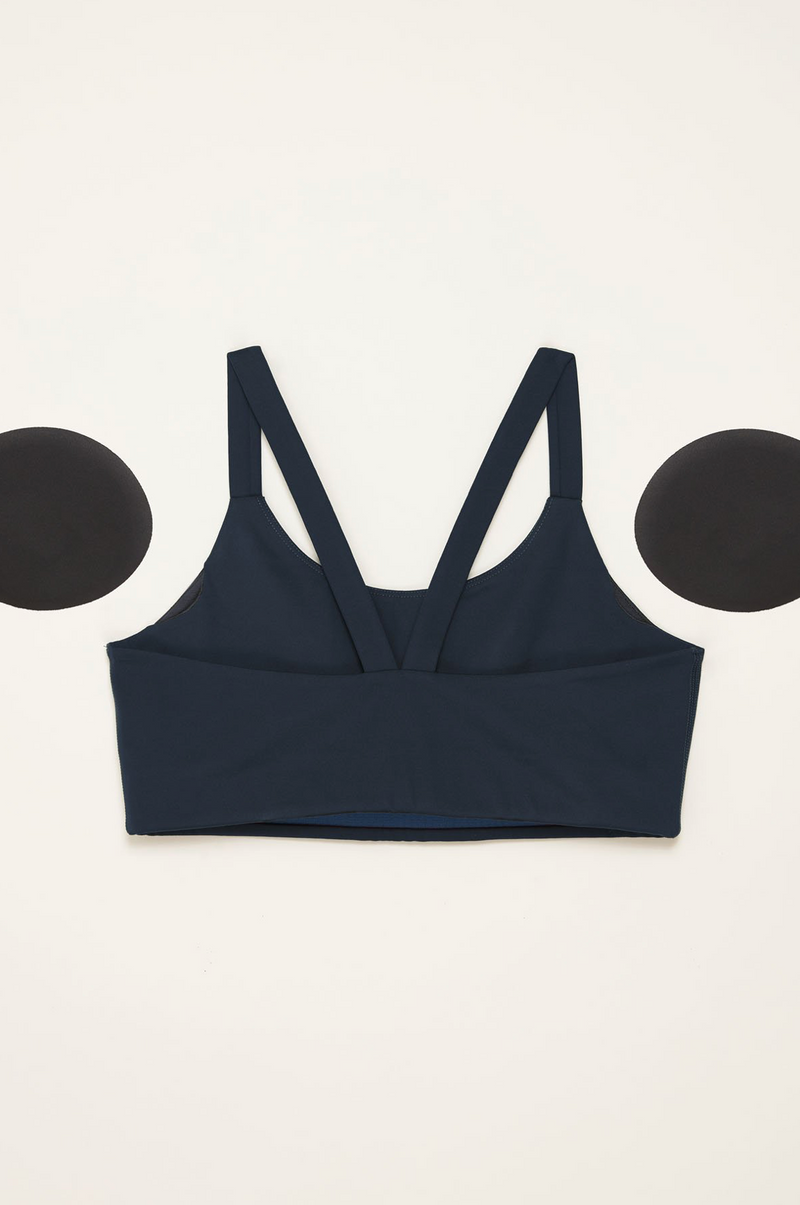 GIRLFRIEND COLLECTIVE Lou V-Back Bra in Midnight FINAL SALE