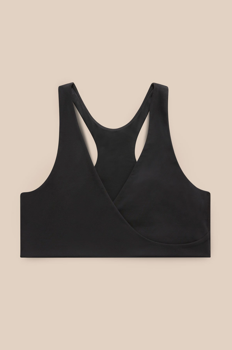 GIRLFRIEND COLLECTIVE May Crossover Nursing Bra in Black FINAL SALE
