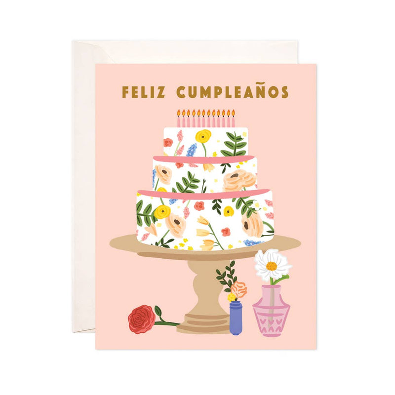 Bloomwolf Studio - Cumpleaños Cake Greeting Card