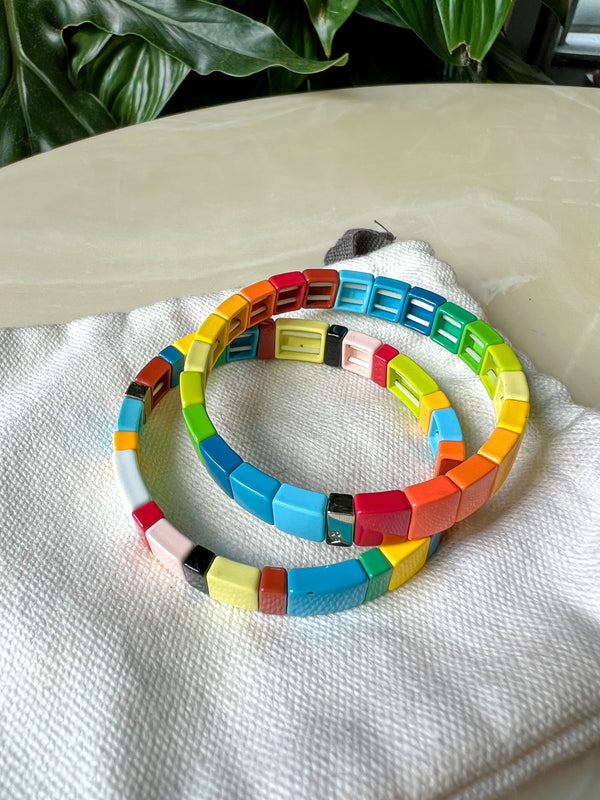Roxanne Assoulin Rainbow Brite + Block Party Bracelet Set
