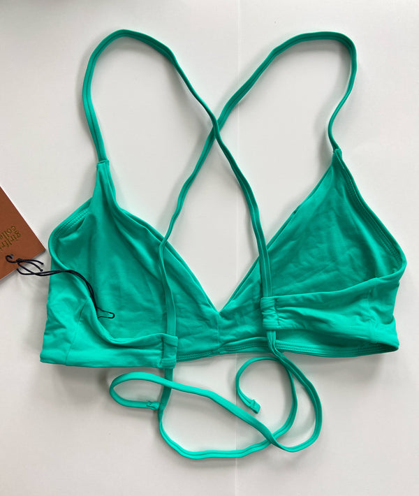 GIRLFRIEND COLLECTIVE Lanai Bikini Top in Aqua FINAL SALE